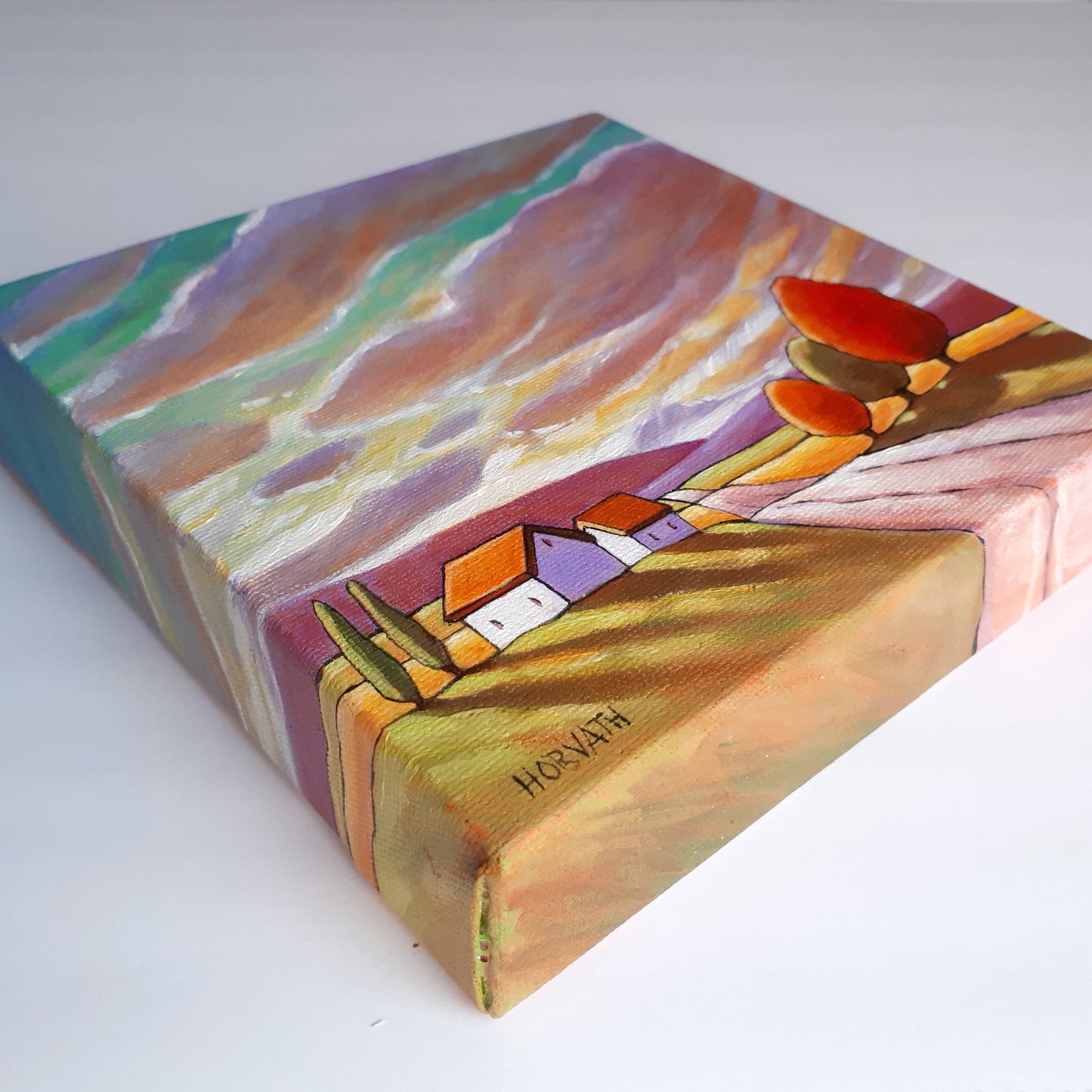 Road to Colorful Sky - Original Painting side view