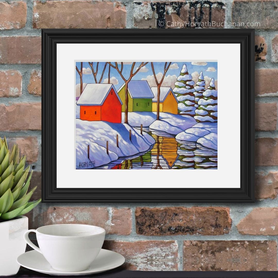 Winter Country Collection - 5x7 Set of 4 Art Prints by artist Cathy Horvath Buchanan
