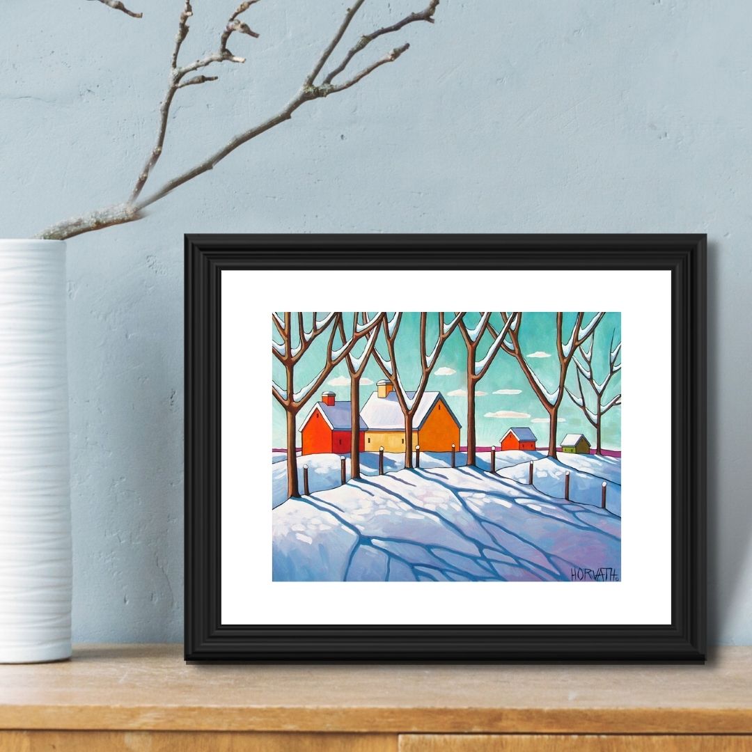 Winter Country Collection - 5x7 Set of 4 Art Prints by artist Cathy Horvath Buchanan