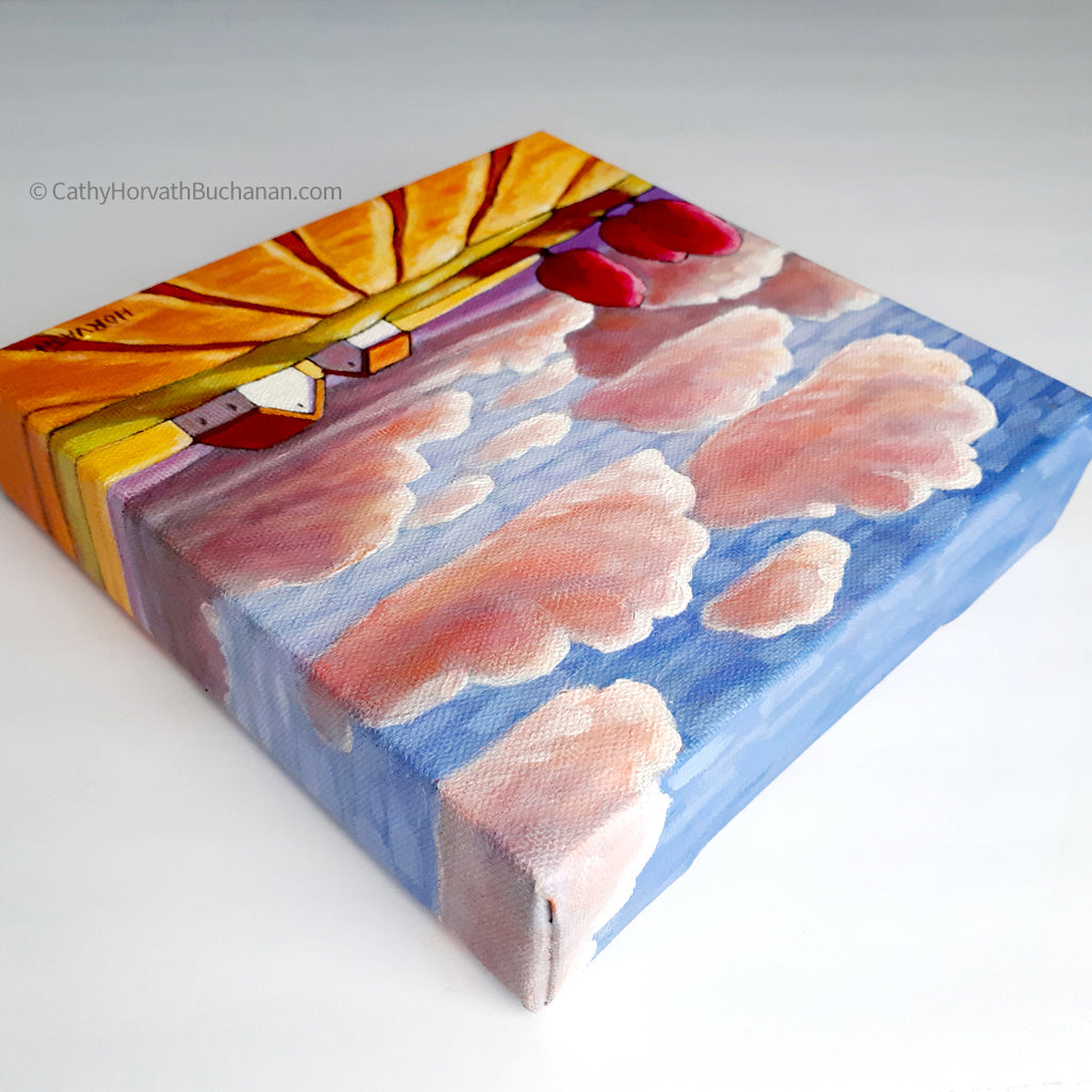 Storm Clouds Hay Field - Original Painting by Cathy Horvath Buchanan