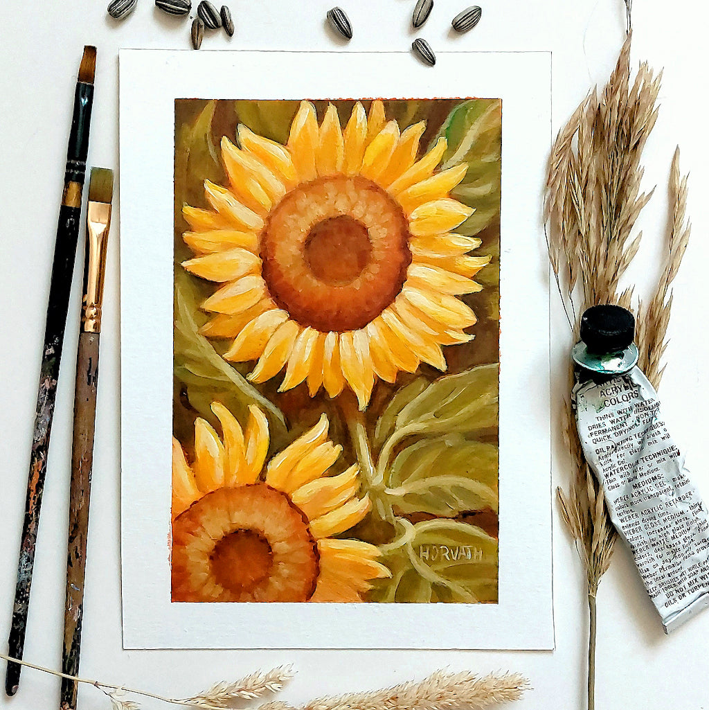 DAY 26 - Sunflowers Original Painting a Day – SoloWorkStudio