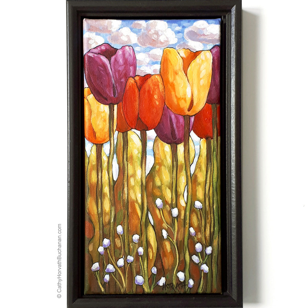 Tall Tulips II - Original Painting by artist cathy horvath buchanan