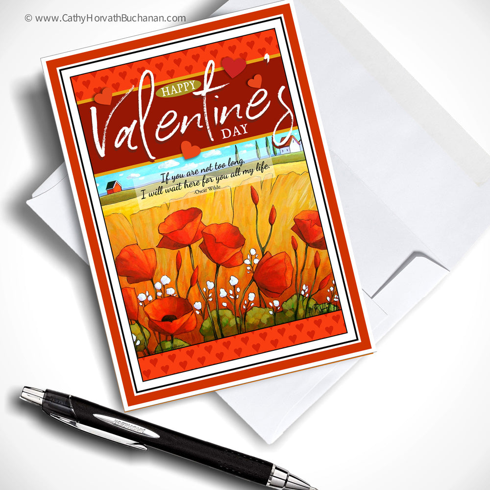 Valentines Printable Card Kit, w insert paper + envelope , PDF Instant Download DIY by Cathy Horvath Buchanan