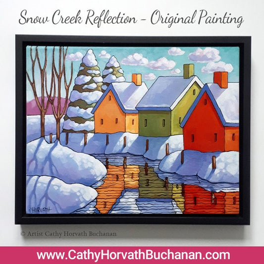 NEW in my shop, 'Snow Creek Reflections' original painting