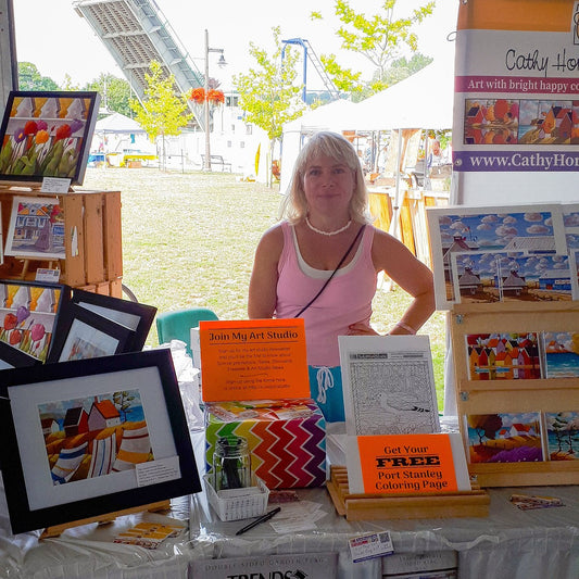 Photos of my booth Port Stanley art fair