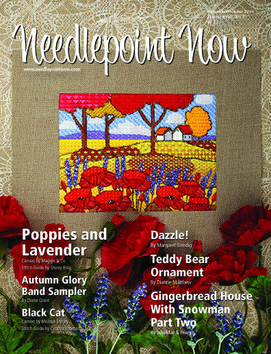 My art as needlepoint on the cover of "Needlepoint Now" magazine