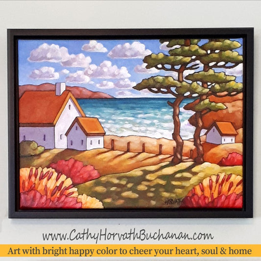 NEW in my shops, 'Seaside Garden Cottage' original painting