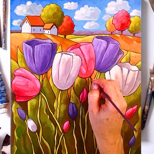 Tulips Landscape Video