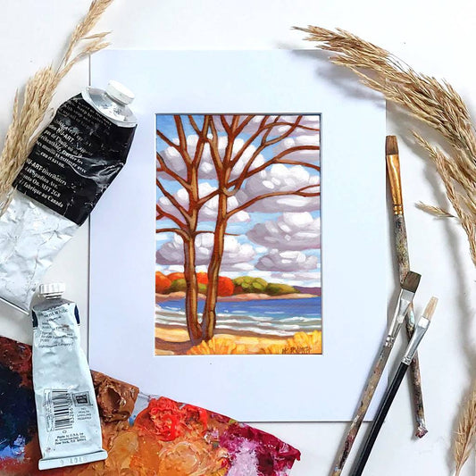 Little beach tree painting