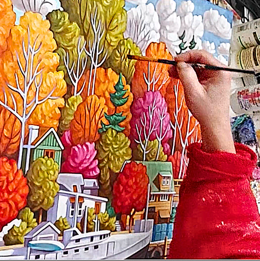 Colorful Harbour Painting Video