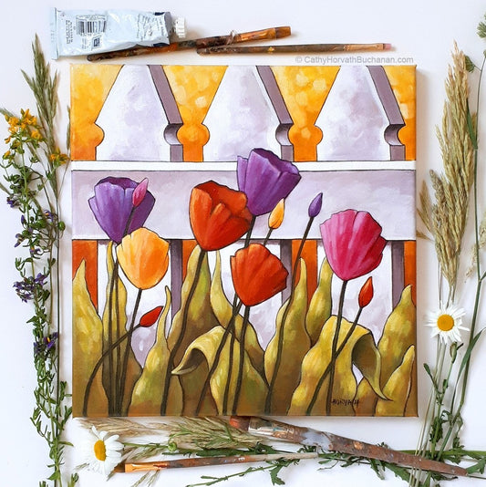 Tulip Fence Painting