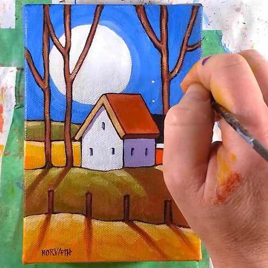 Blue Moonrise Painting Video