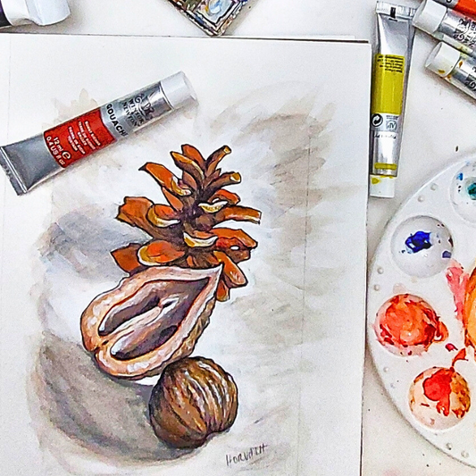 Pinecone Walnuts Painting Video