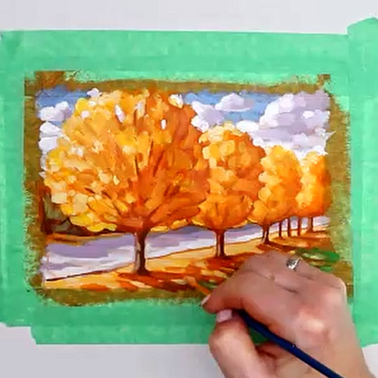 Bright Yellow Trees Step by Step Video