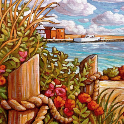 Harbor Garden Colors, Lakeside Portals, Original Painting 12x16