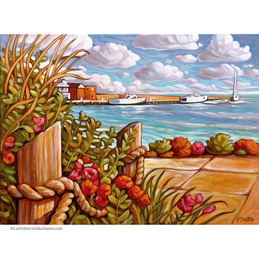 Harbor Garden Colors, Lakeside Portals, Original Painting 12x16