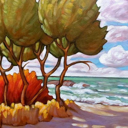 Main Beach Path, Lakeside Portals, Original Painting 11x14
