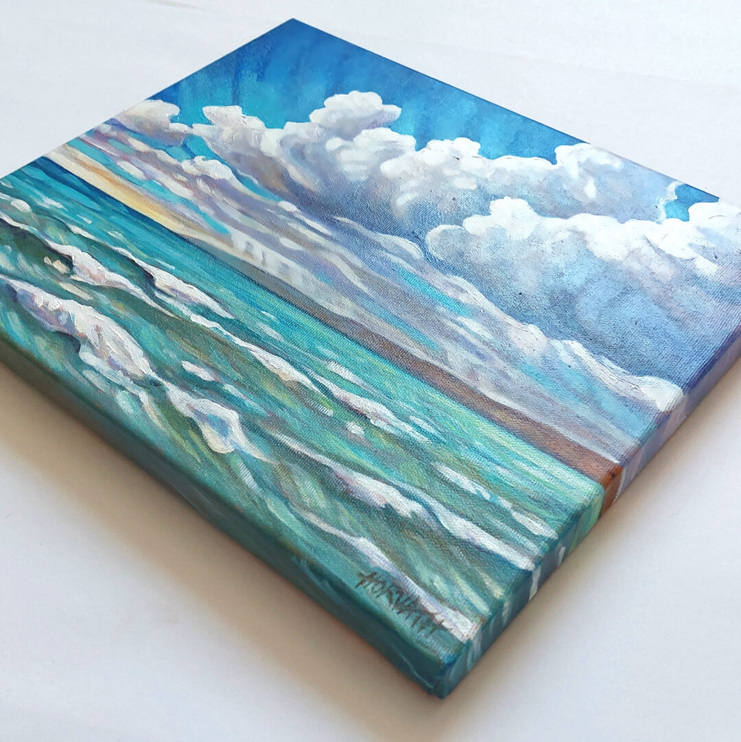 Port Sky & Waves, Original Painting 10x12