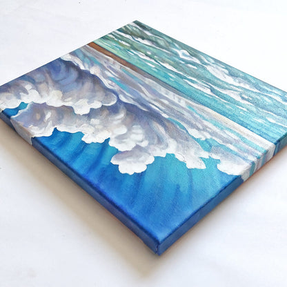 Port Sky & Waves, Original Painting 10x12