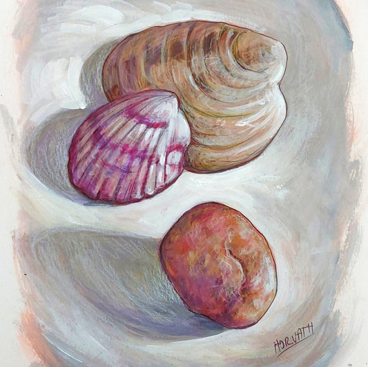 Shells & Rock - Original Painting on Paper