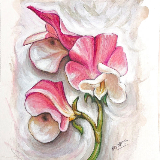 Sweet Pea - Original Painting on Paper
