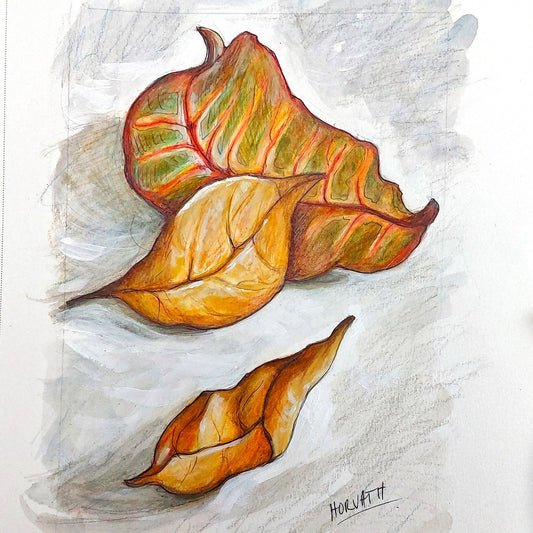 Dried Leaves - Original Painting on Paper