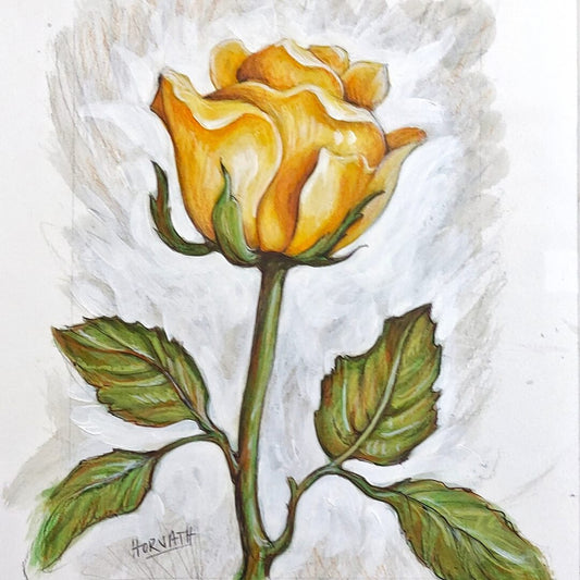 Yellow Rose - Original Painting on Paper