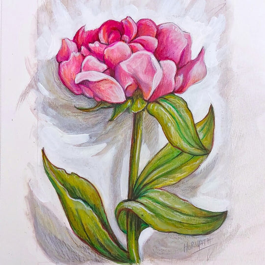 Peony - Original Painting on Paper