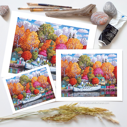 Port Stanley Autumn Harbour Art Print Giclee