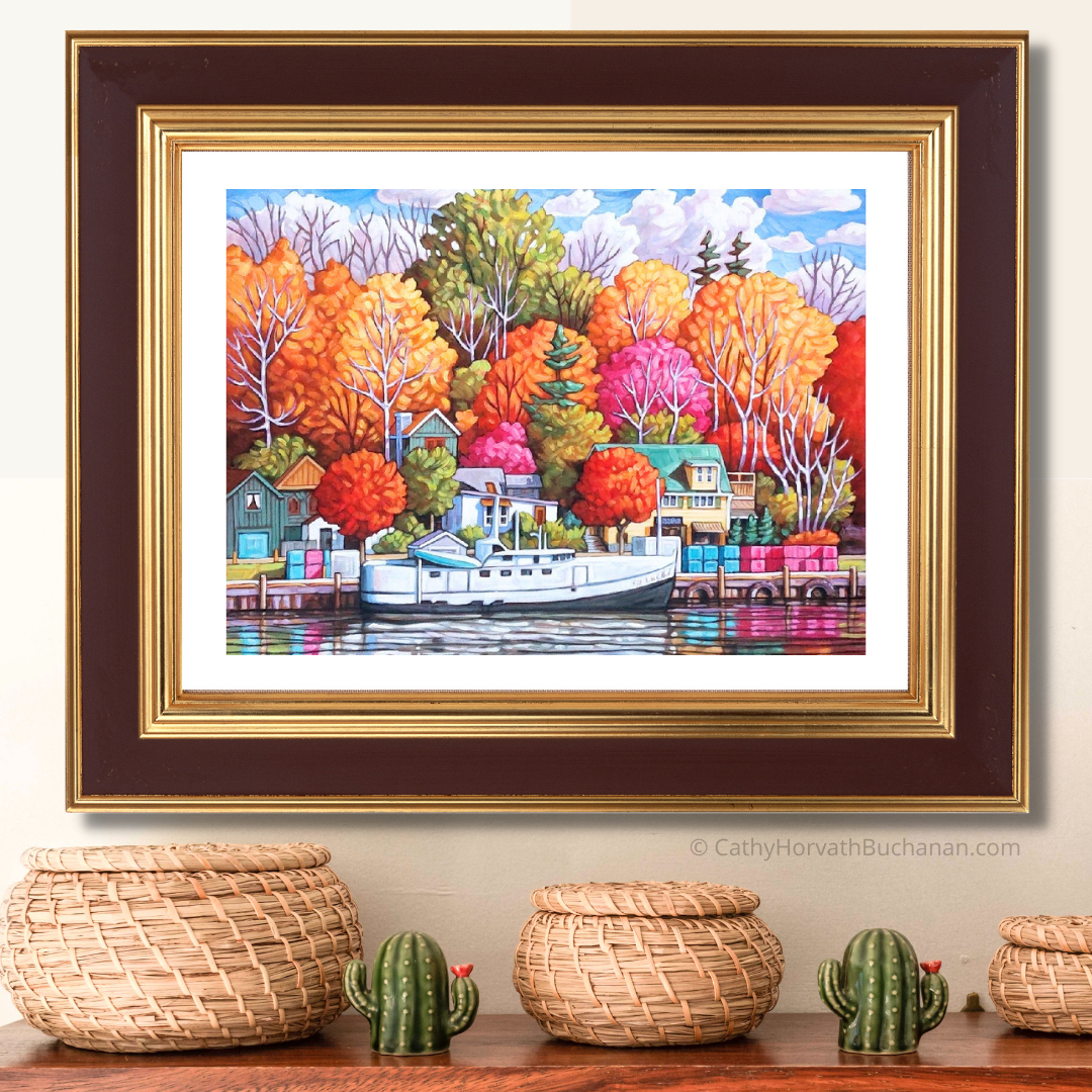 Port Stanley Autumn Harbour Art Print Giclee