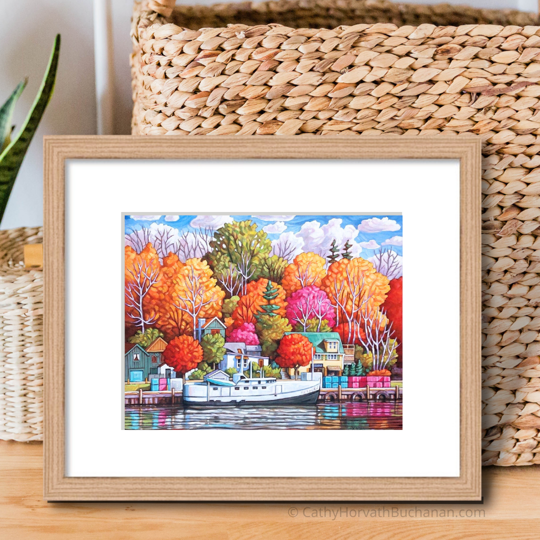 Port Stanley Autumn Harbour Art Print Giclee