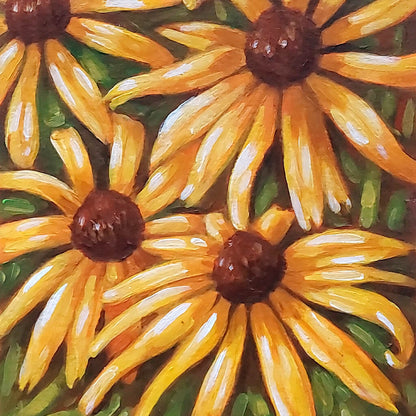 Black Eyed Susans Original Painting on Paper detail by artist Cathy Horvath Buchanan