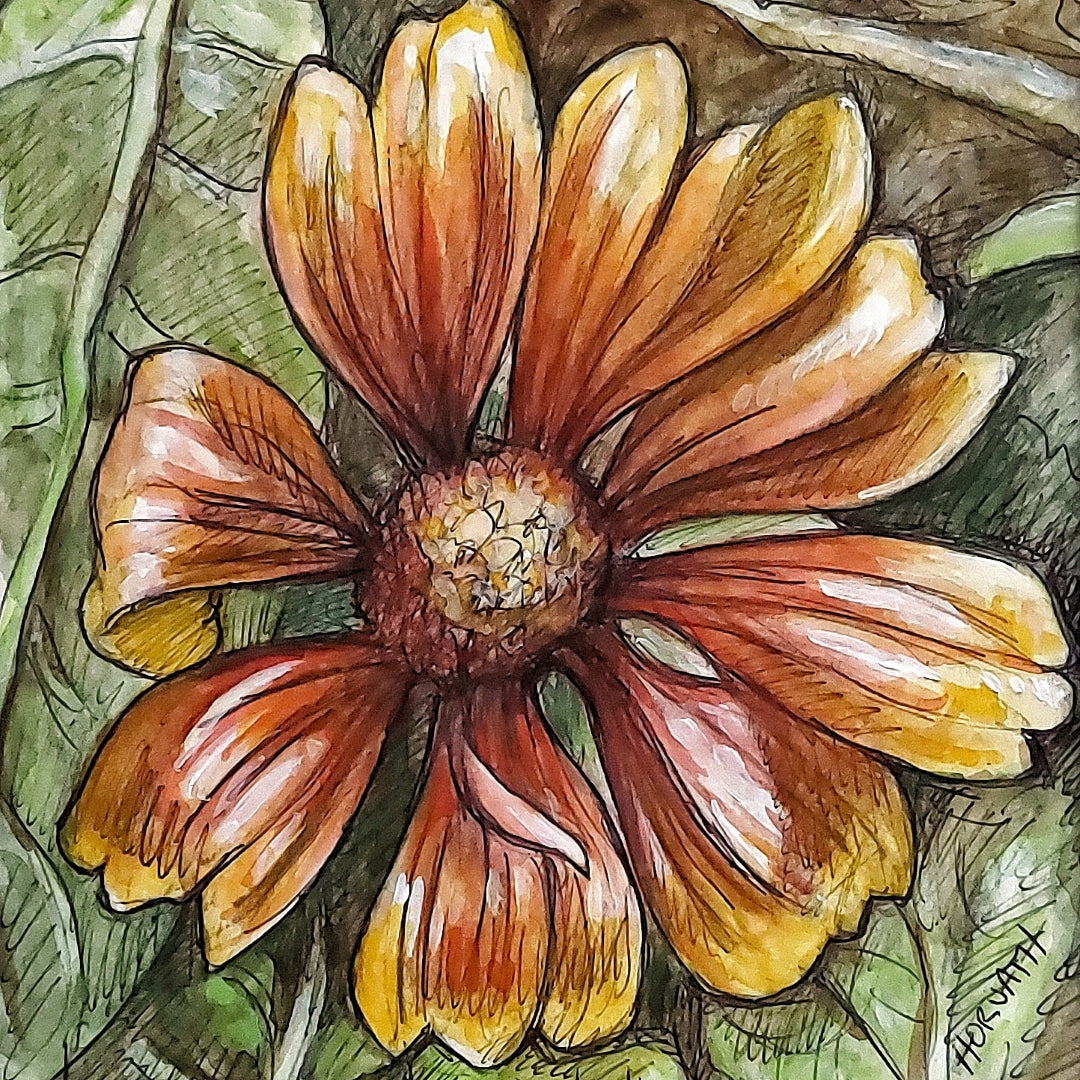 DAY 18 - Blanket Flower - Original Daily Draw to Paint