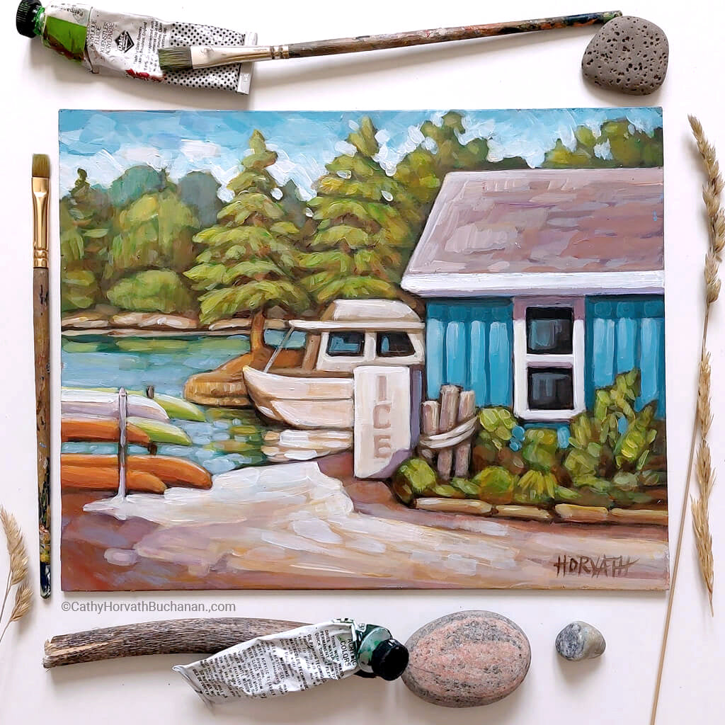 Boat Ramp - Original Painting by artist cathy horvath buchanan