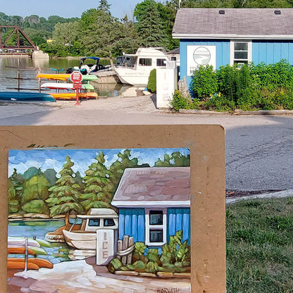 Boat Ramp - Original Painting by artist cathy horvath buchanan