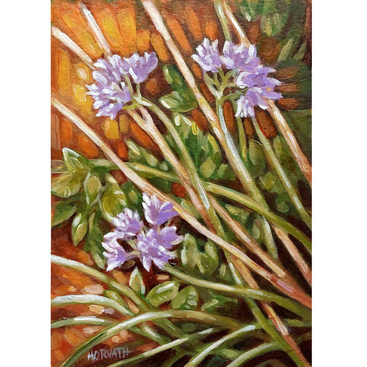 Chive Flowers Original Painting on Paper by artist Cathy Horvath Buchanan