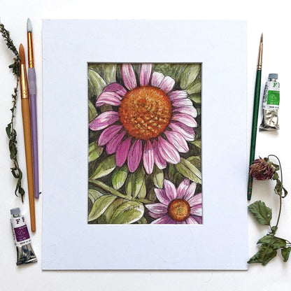 DAY 29 - Coneflowers - Original Daily Draw to Paint