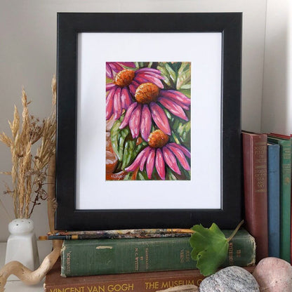Coneflowers- Original Painting on Paper framed by artist Cathy Horvath Buchanan