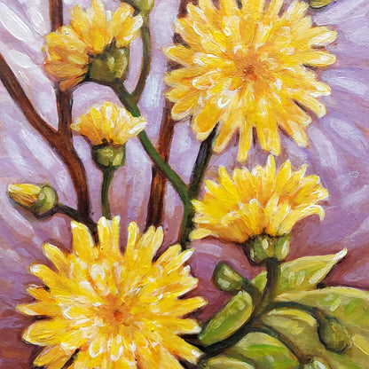Dandelions Original Painting on Paper detail by artist Cathy Horvath Buchanan