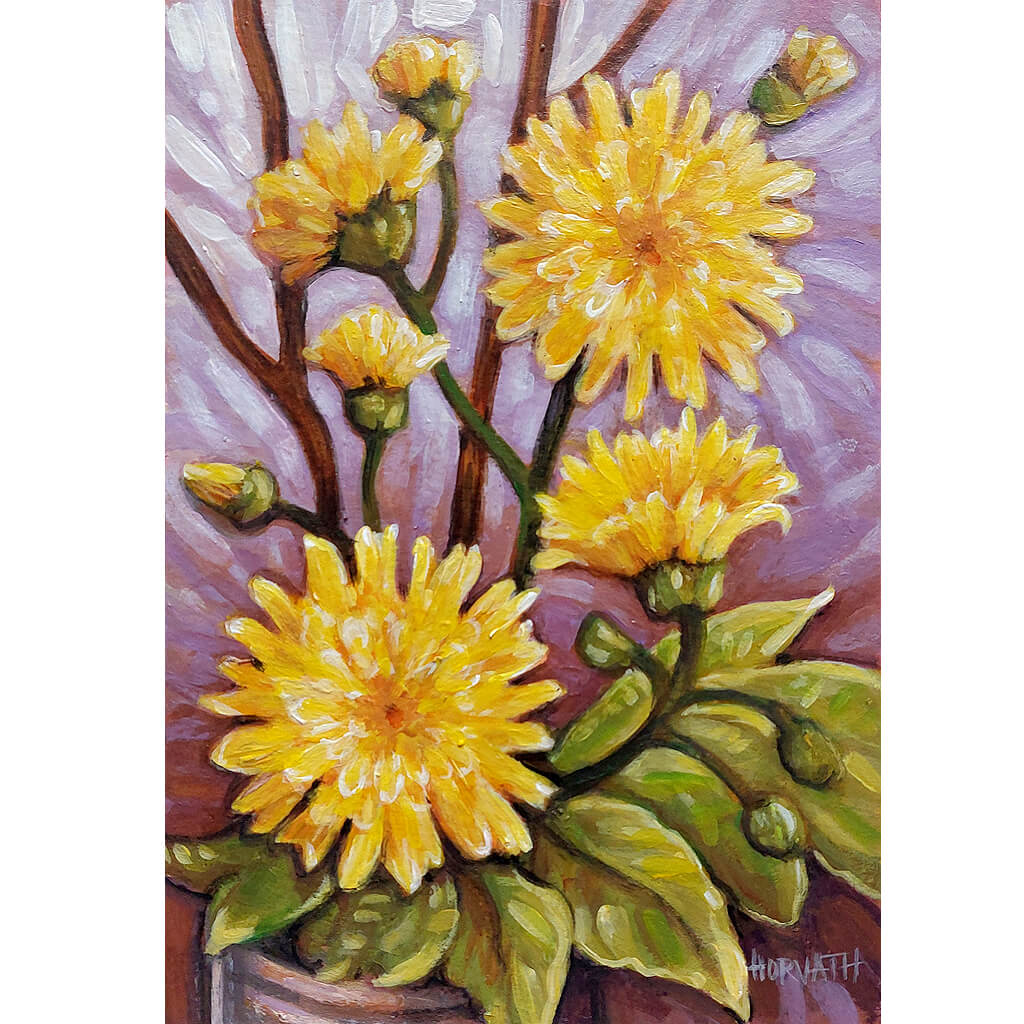 Dandelions Original Painting on Paper by artist Cathy Horvath Buchanan