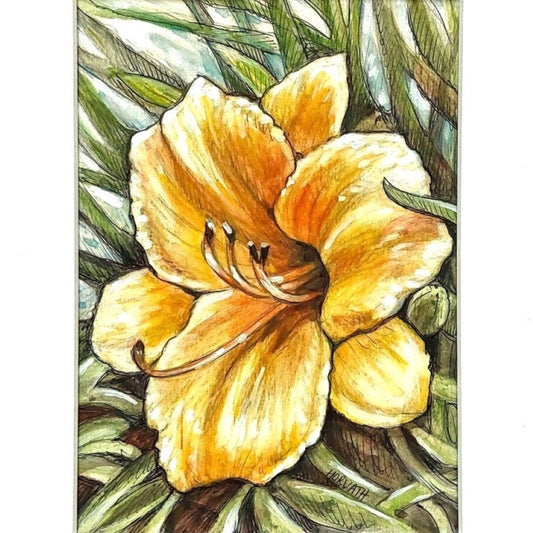 DAY 2 - Yellow Daylily - Original Daily Draw to Paint