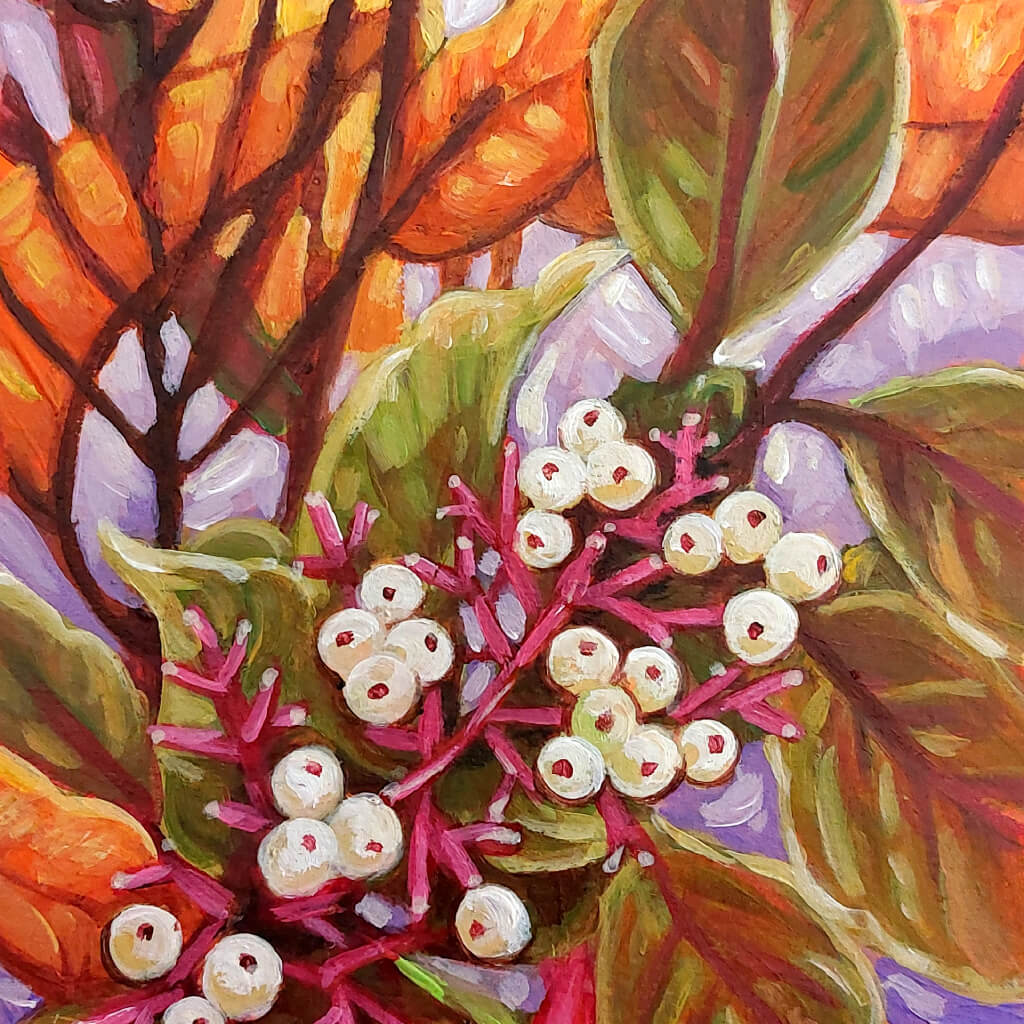 Dogwood, Original Painting on Paper detail by artist Cathy Horvath Buchanan