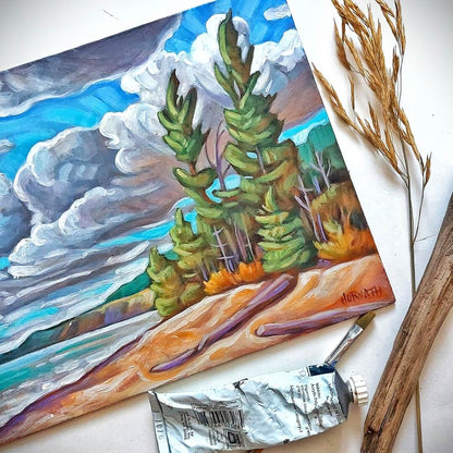 Erie Rest, Plein Air Original Painting 8x10