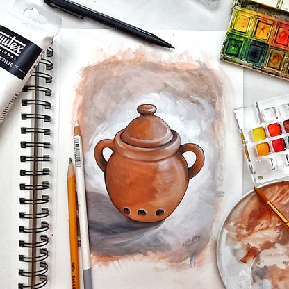 Garlic Jar - Original Painting on Paper