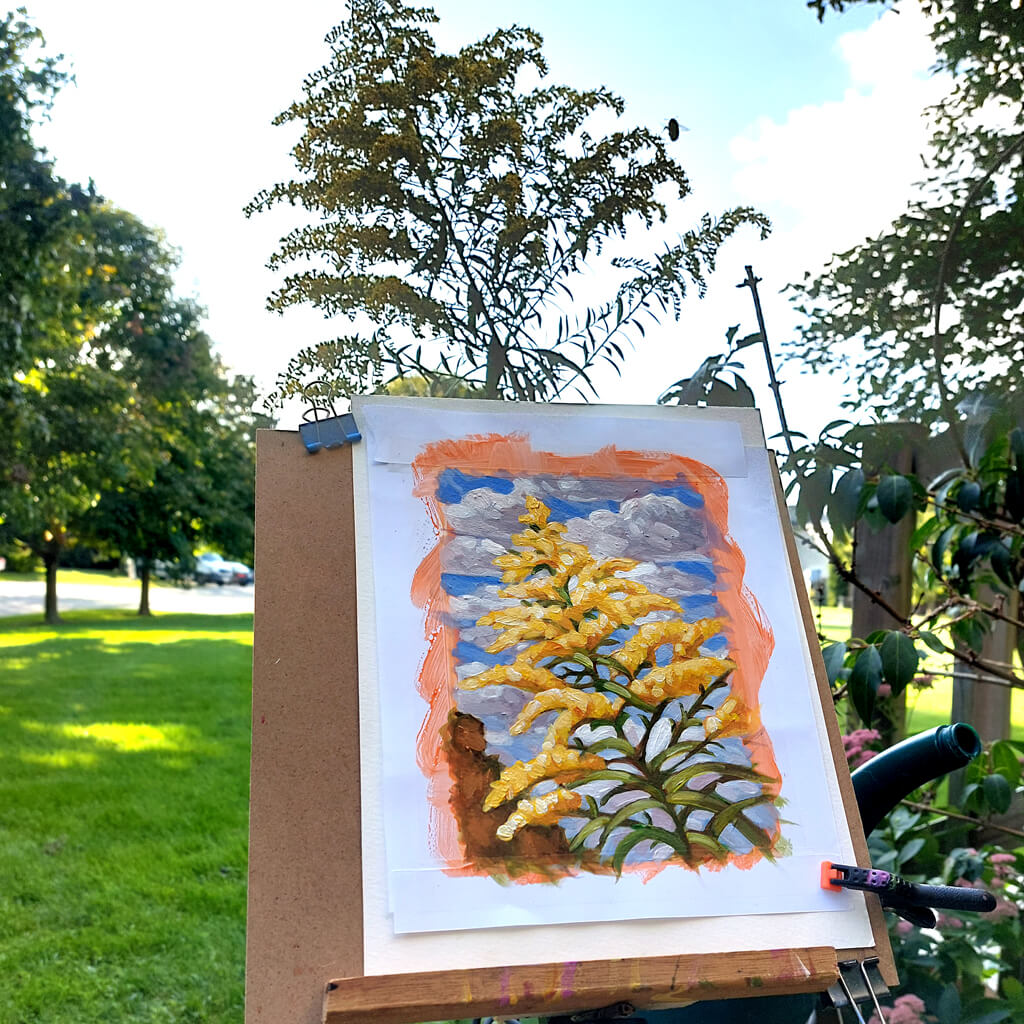 DAY 19 - Goldenrod Original Painting - Autumn Art Journal