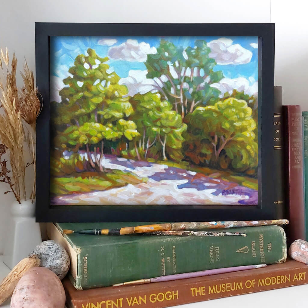 Green Trees Lane, Plein Air Original Painting 8x10