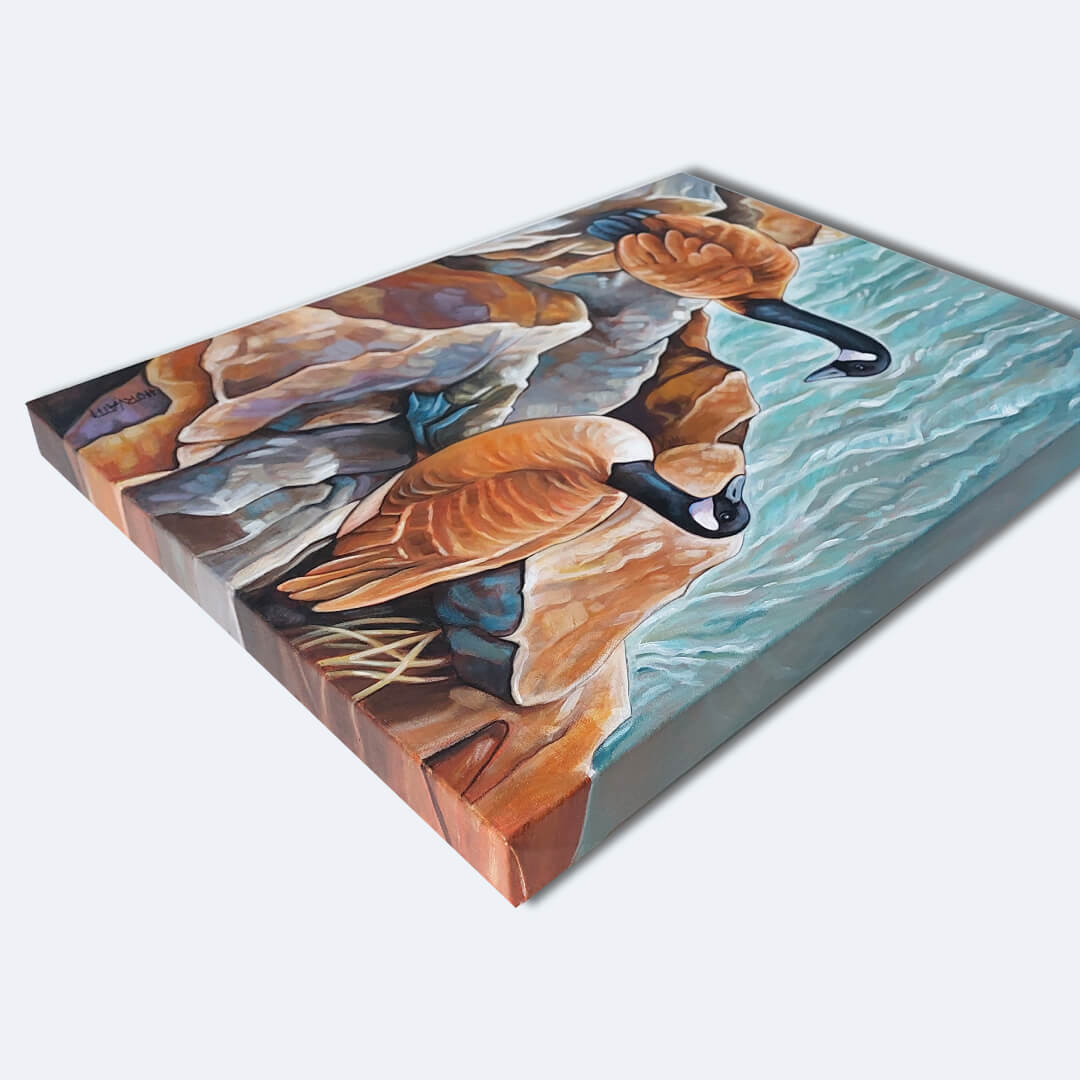 Harbour Geese, Original Painting 16x20