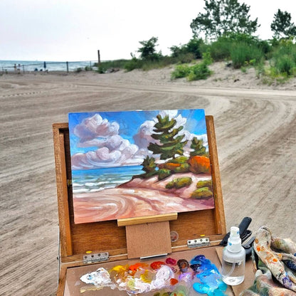 Main Beach End, Plein Air Original Painting 8x10