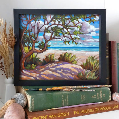 Main Beach Tree, Plein Air Original Painting 8x10
