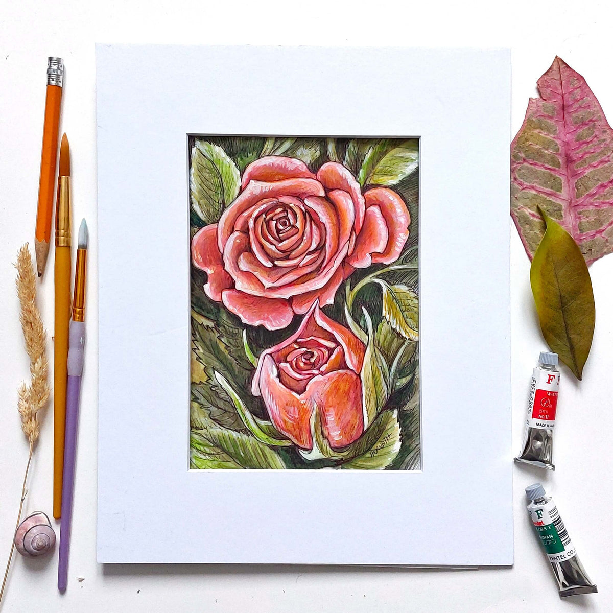 Pink Roses Drawing Many DAY 25 - Pink Roses - Original Daily Draw to Paint – SoloWorkStudio